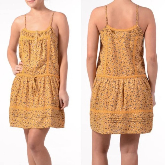 ✨NWT Gramicci Yellow Highland Floral Olivia Roisin Shift Dress Size Medium - Picture 1 of 12